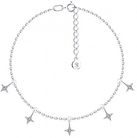 Браслет из серебра с фианитами