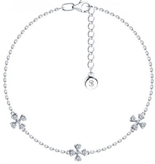 Браслет из серебра с фианитами