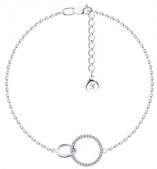 Браслет из серебра с фианитами