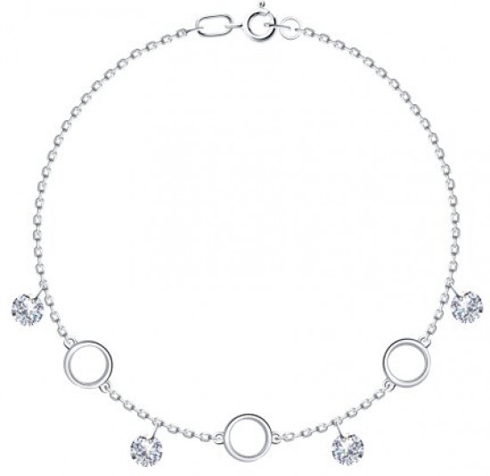 Браслет из серебра с фианитами