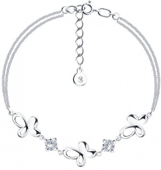 Браслет из серебра с фианитами