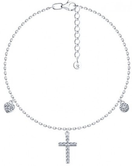 Браслет из серебра с фианитами