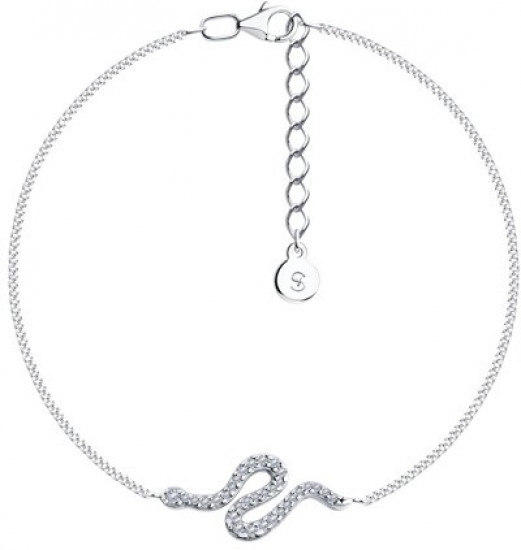 Браслет из серебра с фианитами