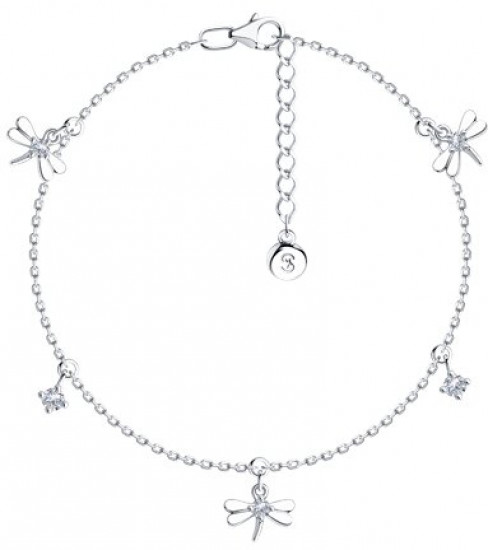 Браслет из серебра с фианитами