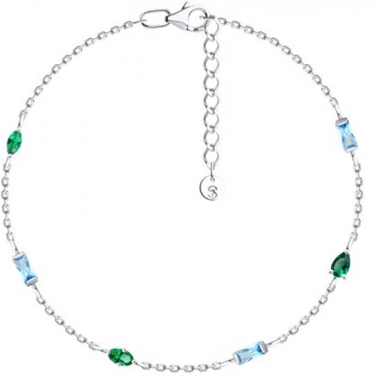 Браслет из серебра с фианитами