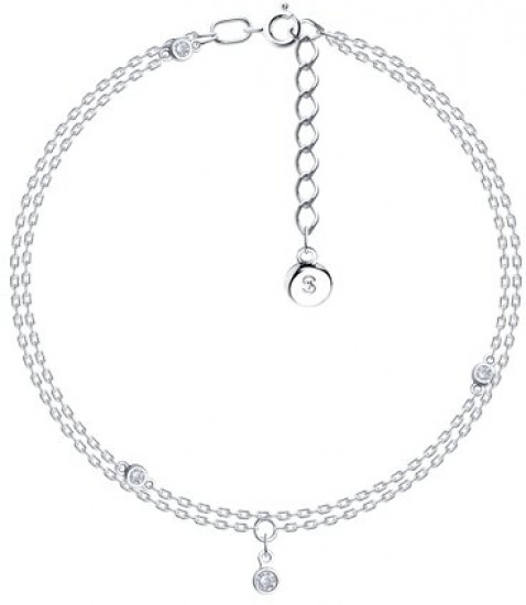 Браслет из серебра с фианитами