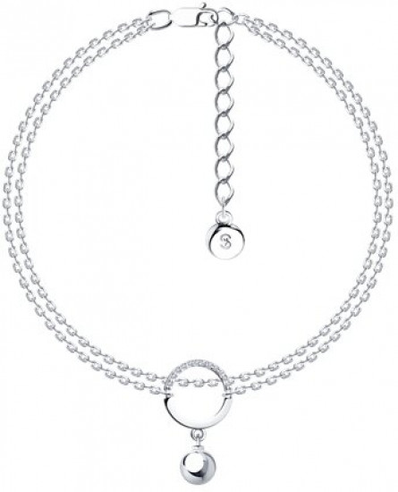 Браслет из серебра с фианитами