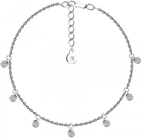 Браслет из серебра с фианитами