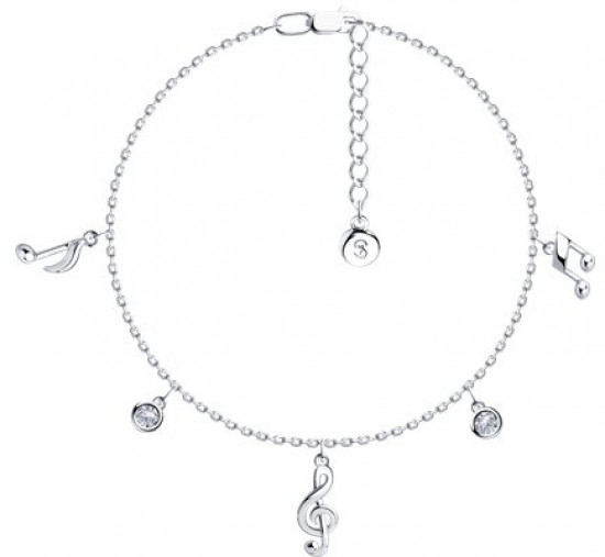 Браслет из серебра с фианитами