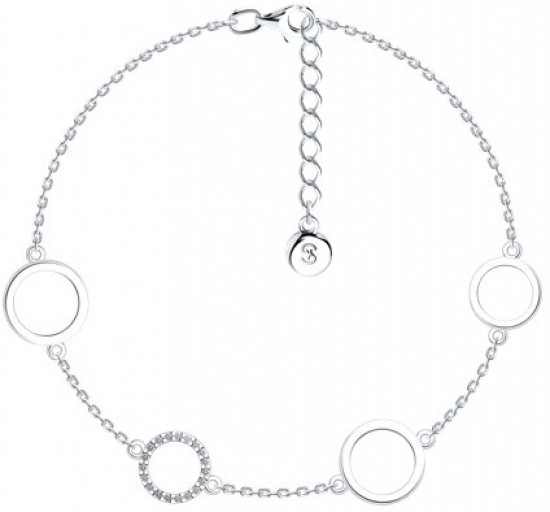 Браслет из серебра с фианитами