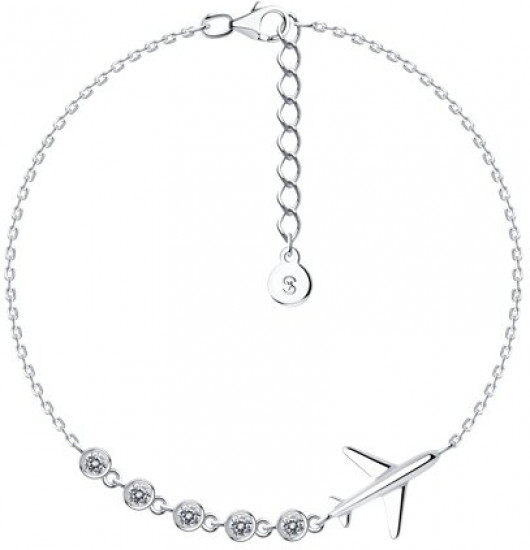 Браслет из серебра с фианитами