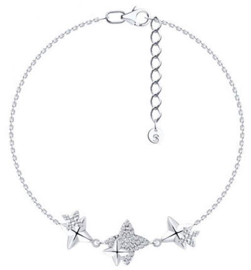 Браслет из серебра с фианитами