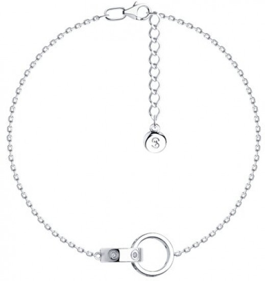 Браслет из серебра с фианитами