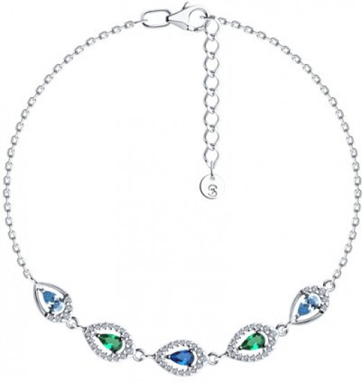 Браслет из серебра с фианитами