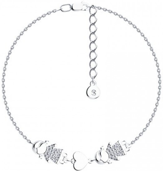 Браслет из серебра с фианитами