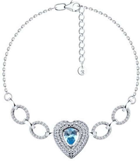 Браслет из серебра с фианитами