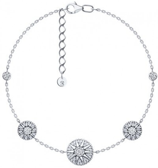 Браслет из серебра с фианитами