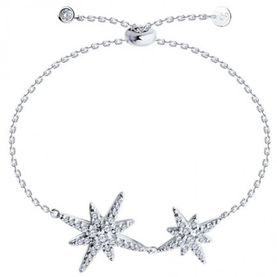 Браслет из серебра с фианитами