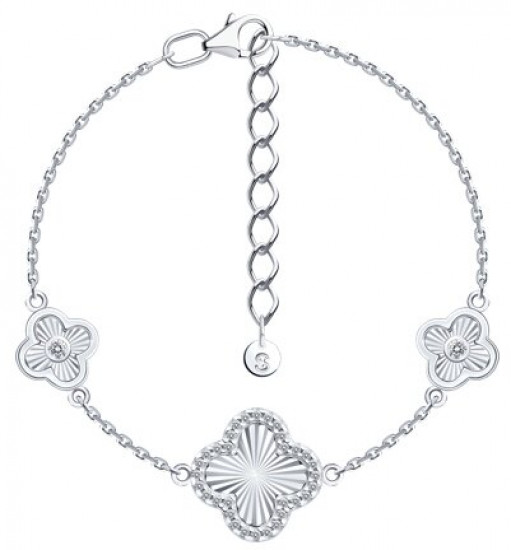 Браслет из серебра с фианитами