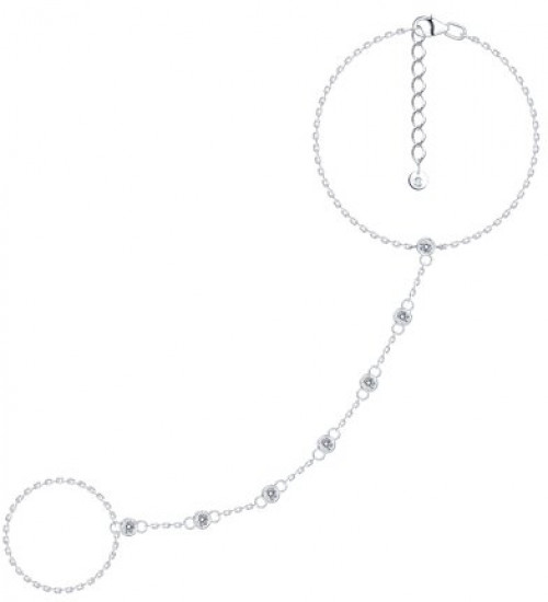 Браслет из серебра с фианитами