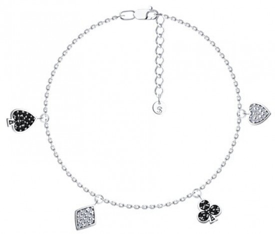 Браслет из серебра с фианитами