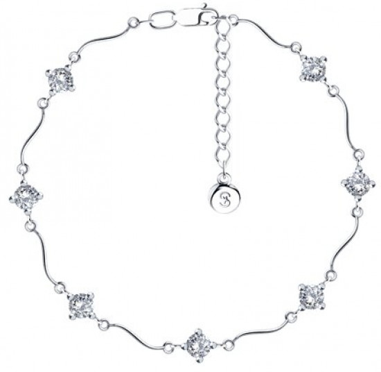 Браслет из серебра с фианитами