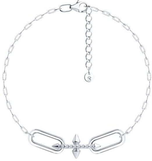 Браслет из серебра с фианитами