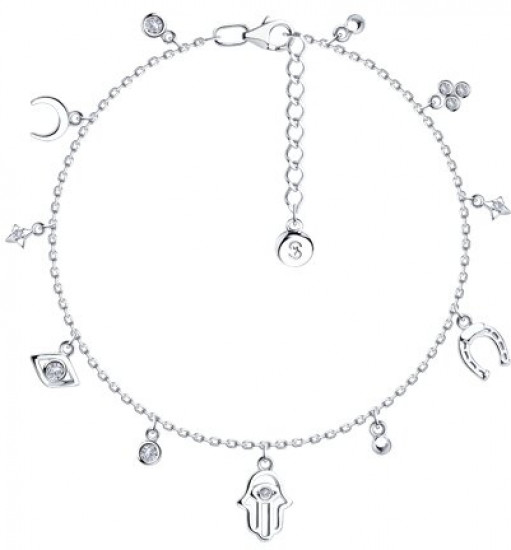 Браслет из серебра с фианитами