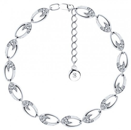 Браслет из серебра с фианитами