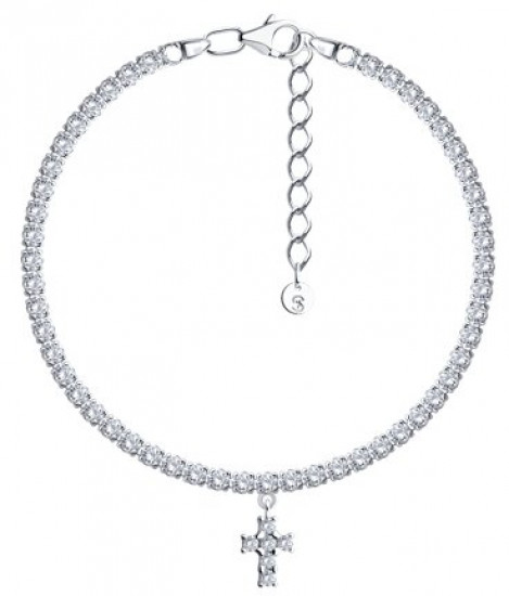 Браслет из серебра с фианитами