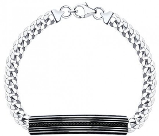 Браслет из серебра с фианитами