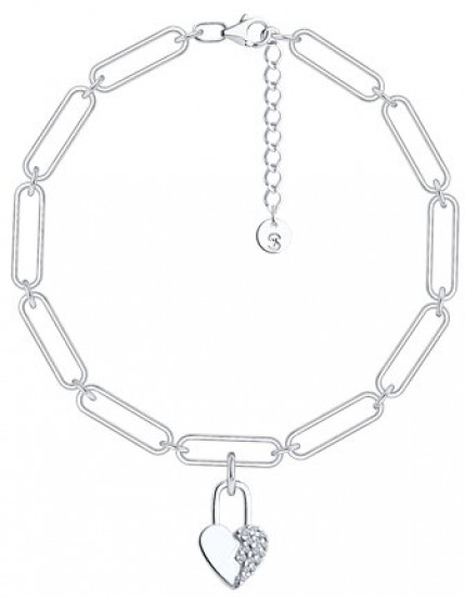 Браслет из серебра с фианитами