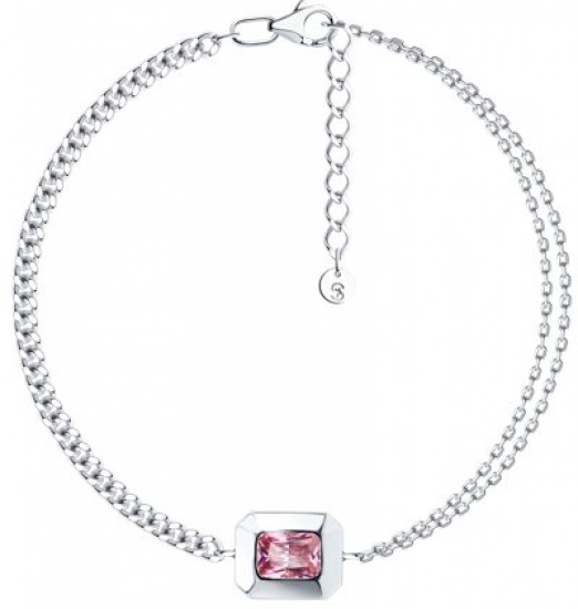 Браслет из серебра с фианитом