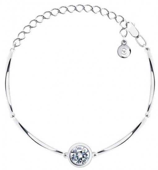 Браслет из серебра с фианитом