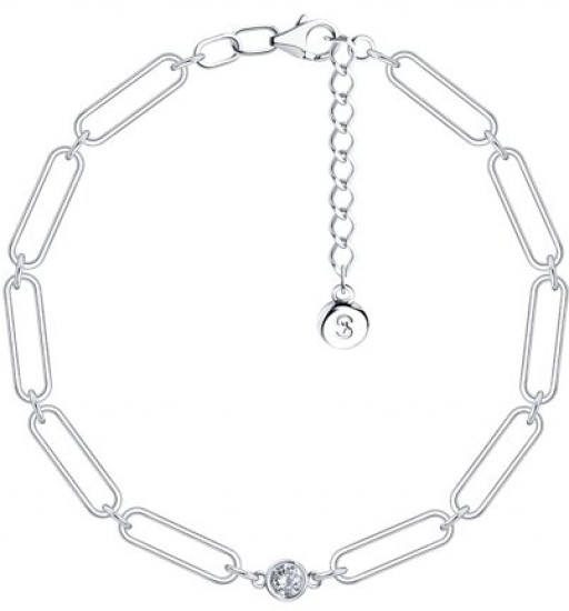 Браслет из серебра с фианитом