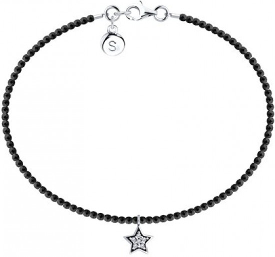 Браслет из серебра с шпинелью и фианитами