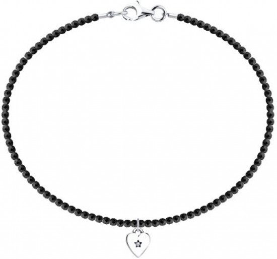 Браслет из серебра с шпинелью и фианитом