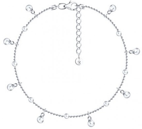 Браслет на ногу из серебра