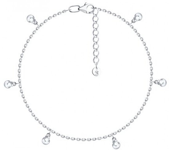 Браслет на ногу из серебра