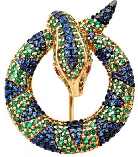 Брошь из серебра с фианитами