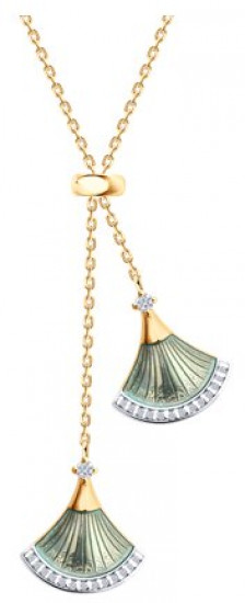 Колье из серебра с фианитами и эмалью