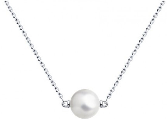 Колье из серебра с синтетическим жемчугом