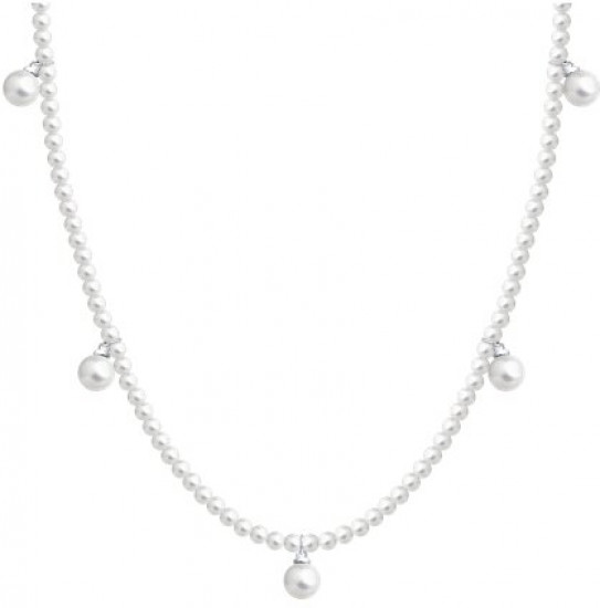 Колье из серебра с синтетическим жемчугом