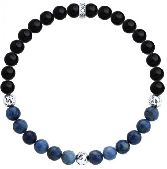 Браслет из серебра с поделочными вставками