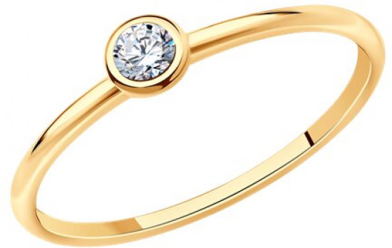 Кольцо из серебра с фианитом