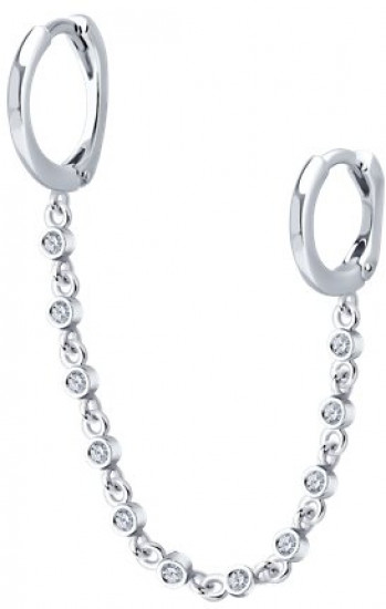Серьга из серебра с фианитами