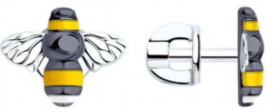 Серьги из серебра с эмалью