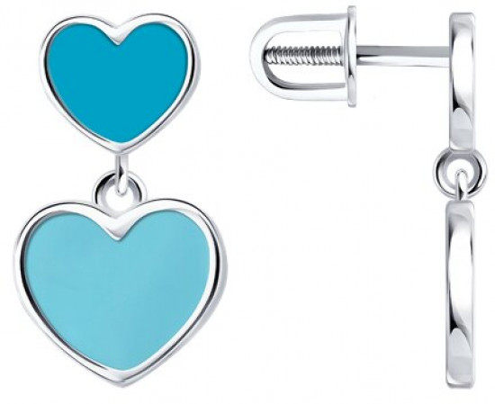 Серьги из серебра с эмалью