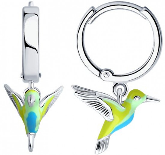 Серьги из серебра с эмалью