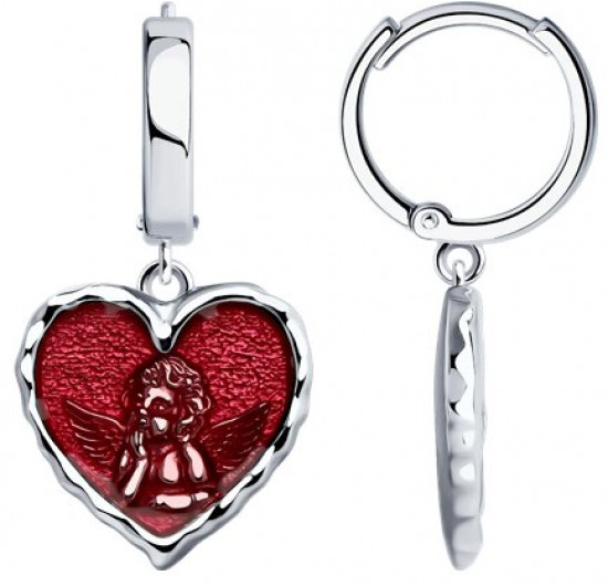 Серьги из серебра с эмалью